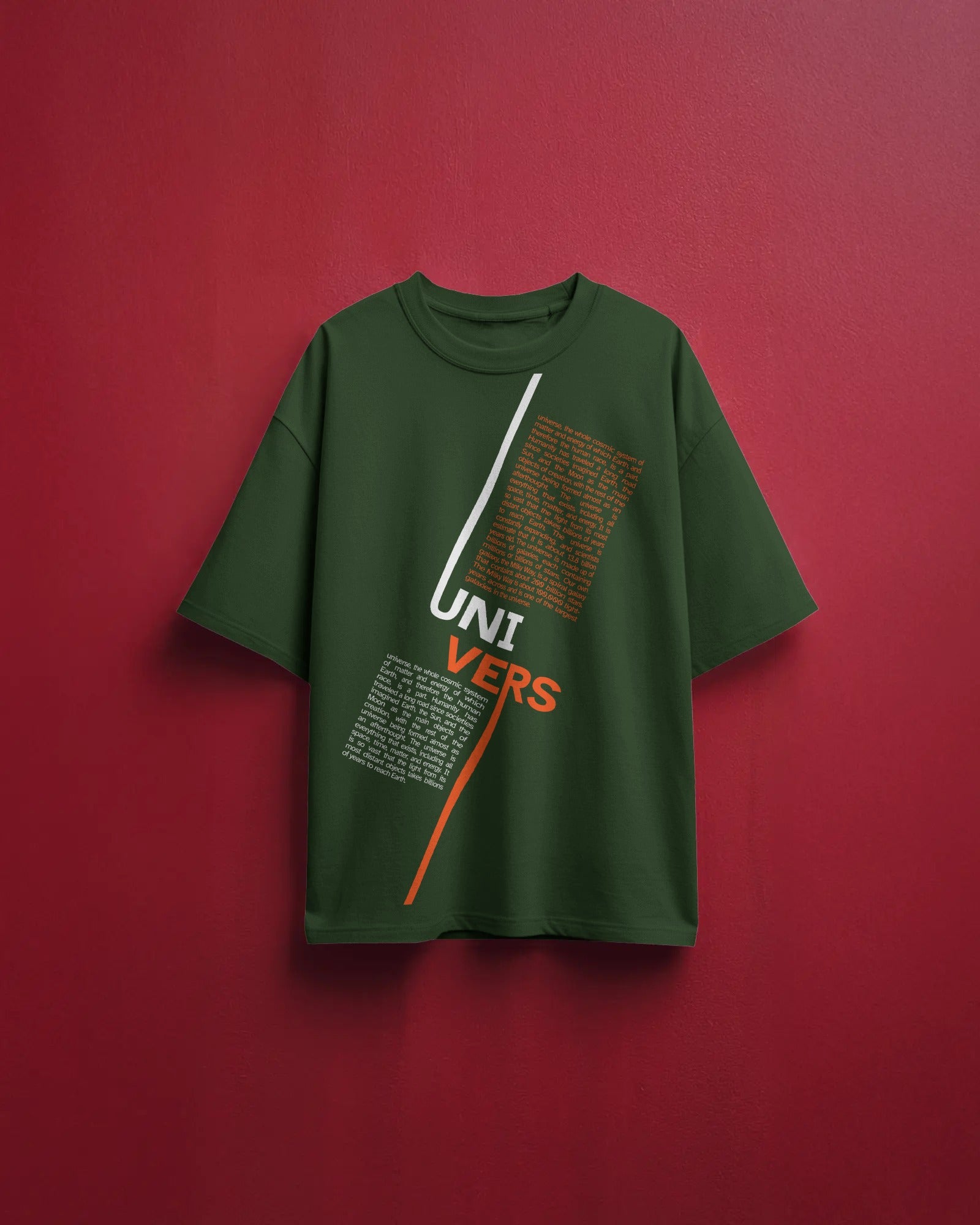 Men's Black "Universe" Typographic Oversized T-shirt