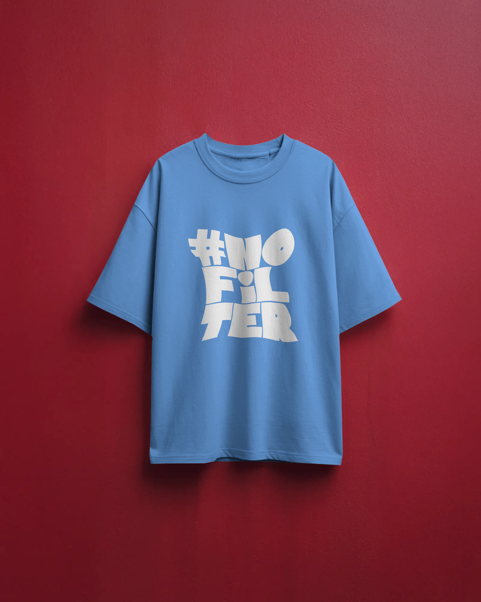 Men's Black #Nofilter Oversized Tshirt