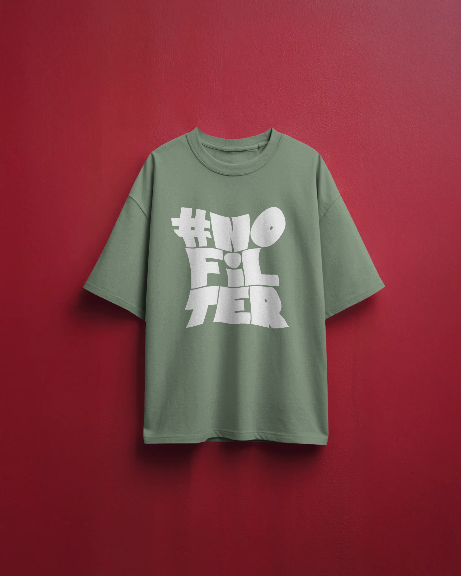 Men's Black #Nofilter Oversized Tshirt