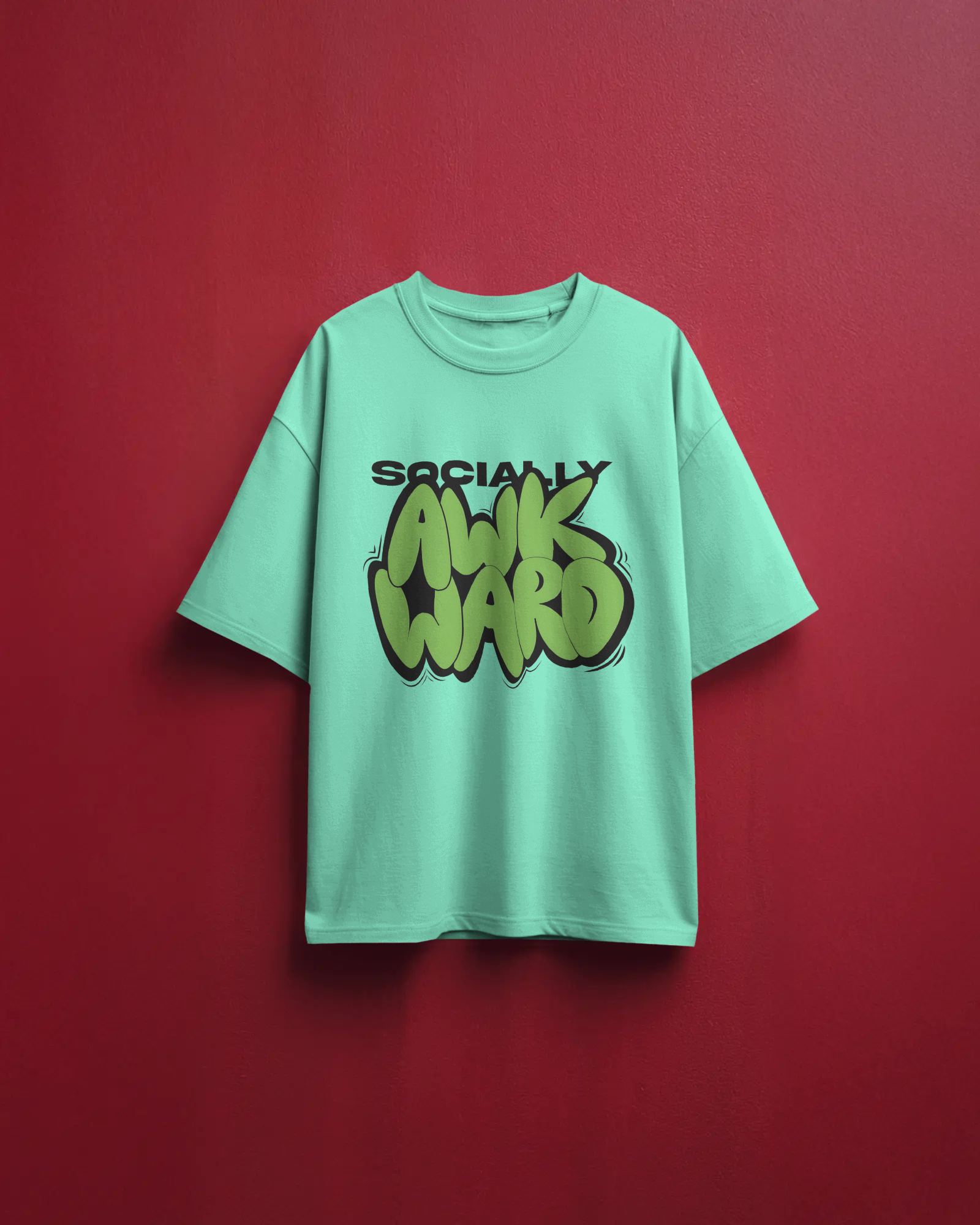 Men's Socially awkward typographic Oversized Tshirt