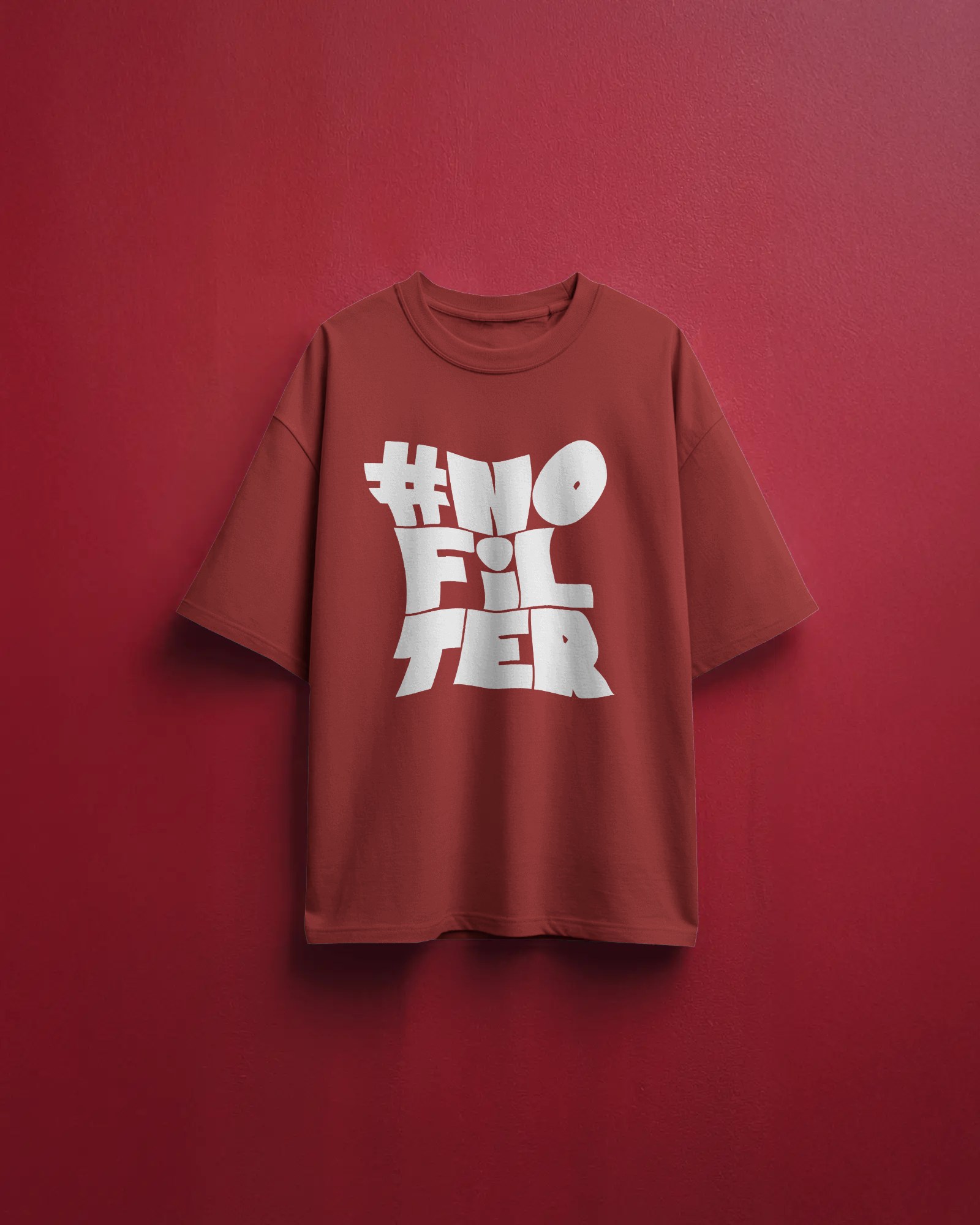 Men's Black #Nofilter Oversized Tshirt