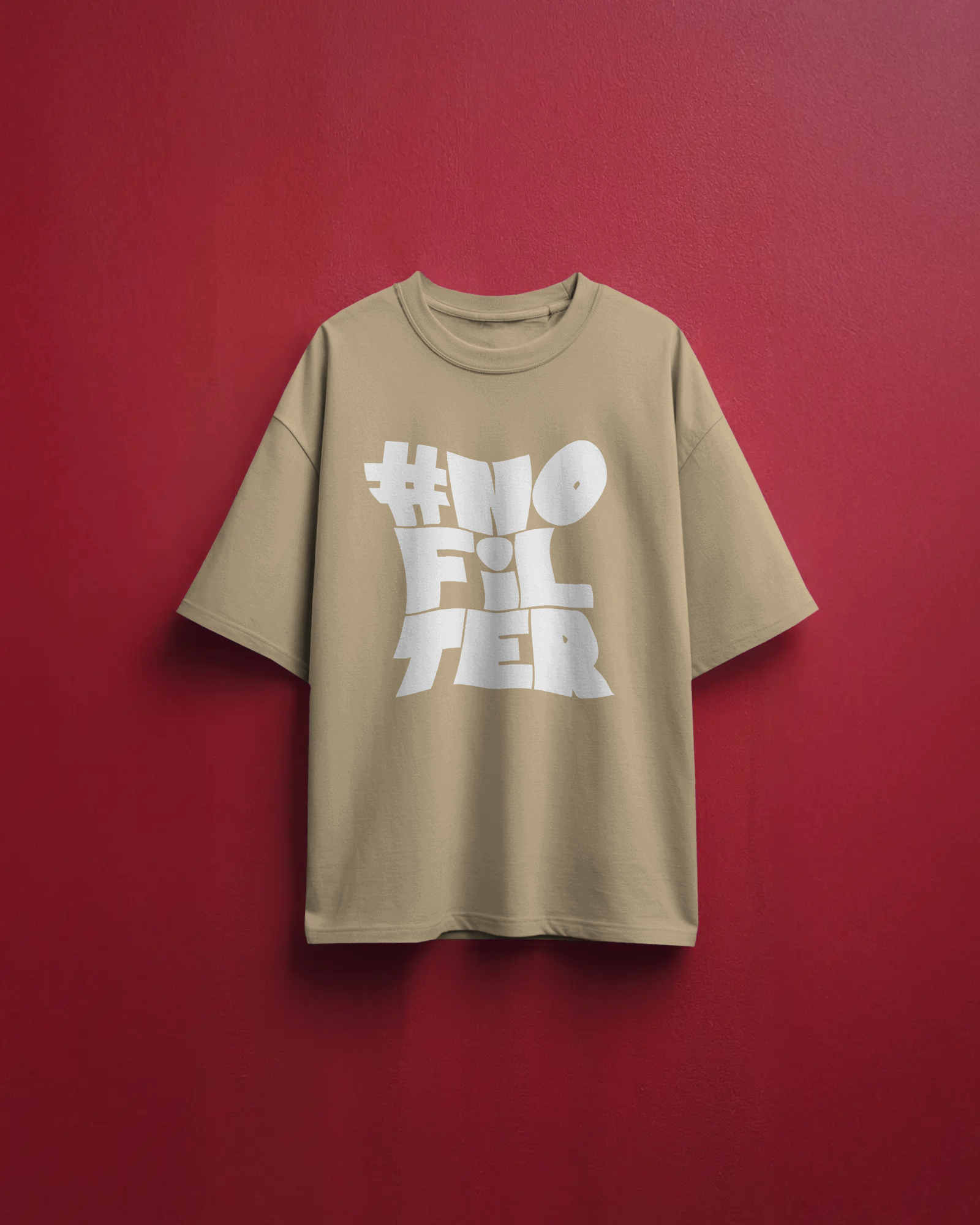 Men's Black #Nofilter Oversized Tshirt