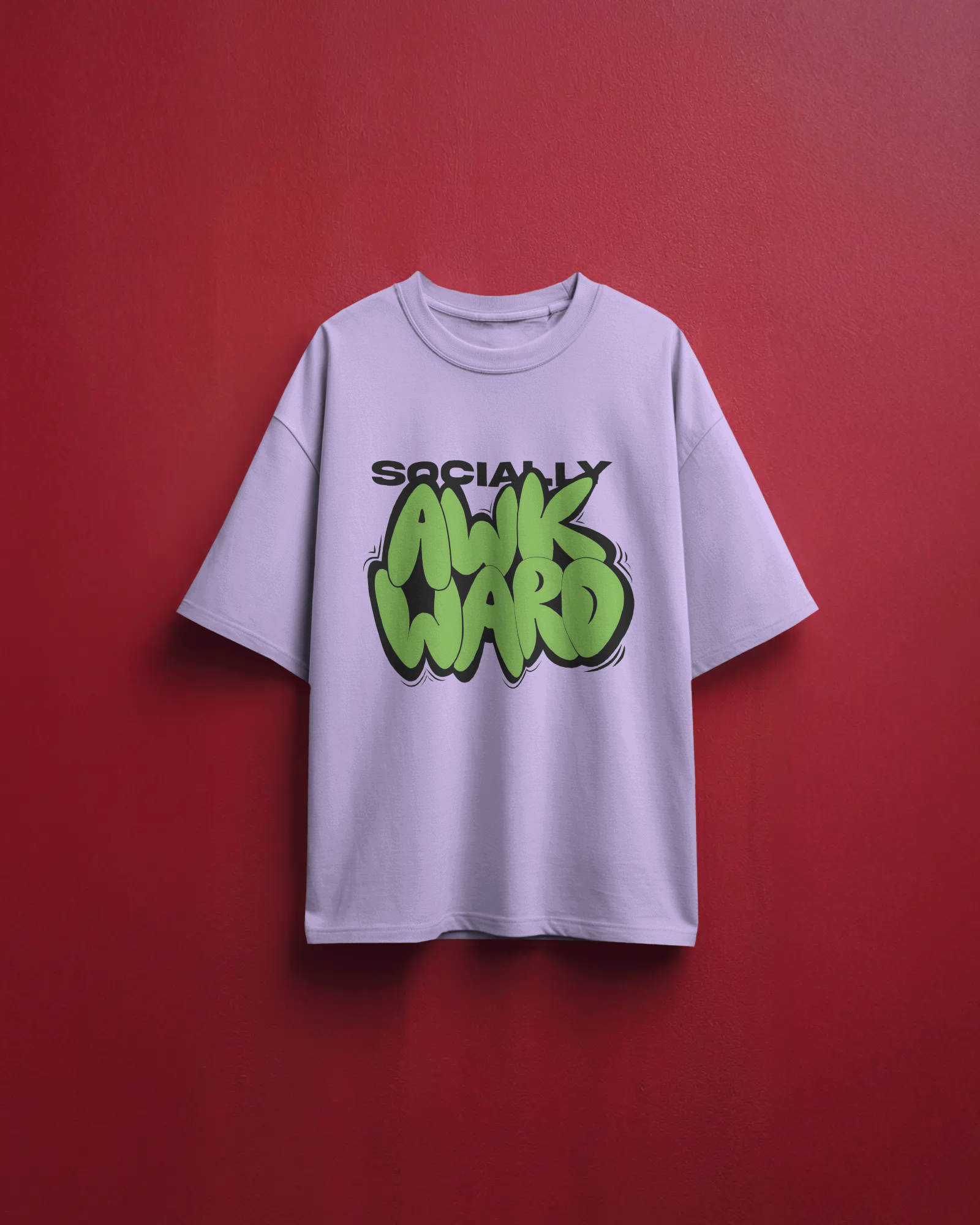 Men's Socially awkward typographic Oversized Tshirt