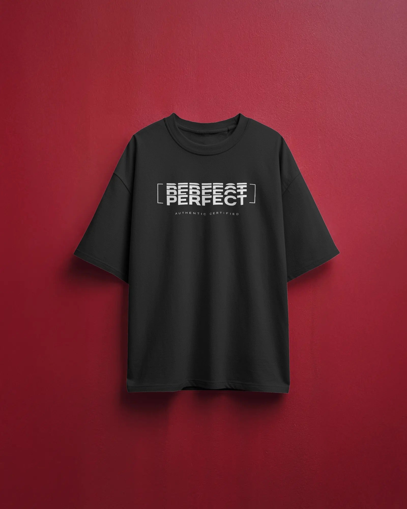 Men's Black "Perfect" typographic Oversized Tshirt
