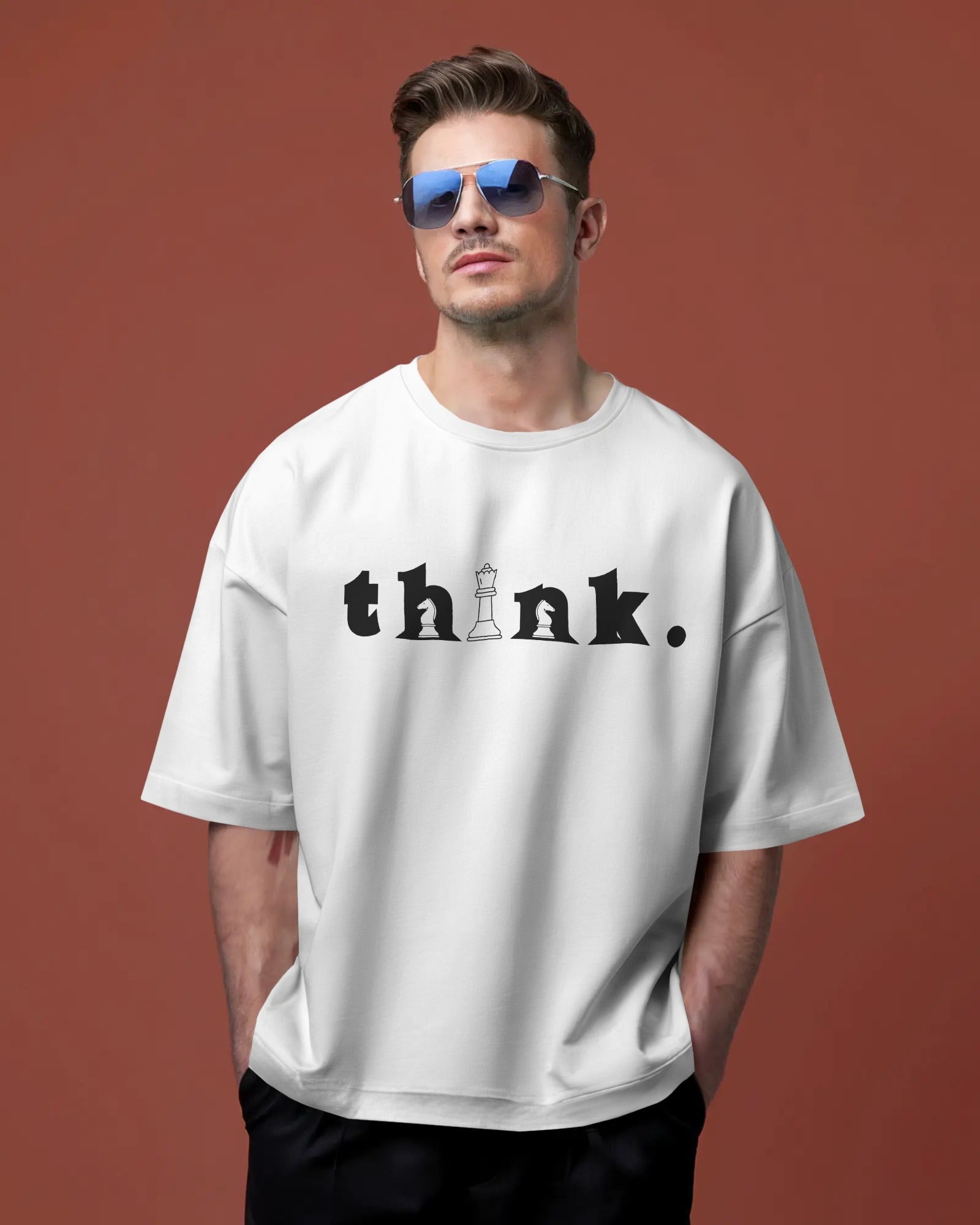 Men's "Think" Typographic  Oversized Tshirt