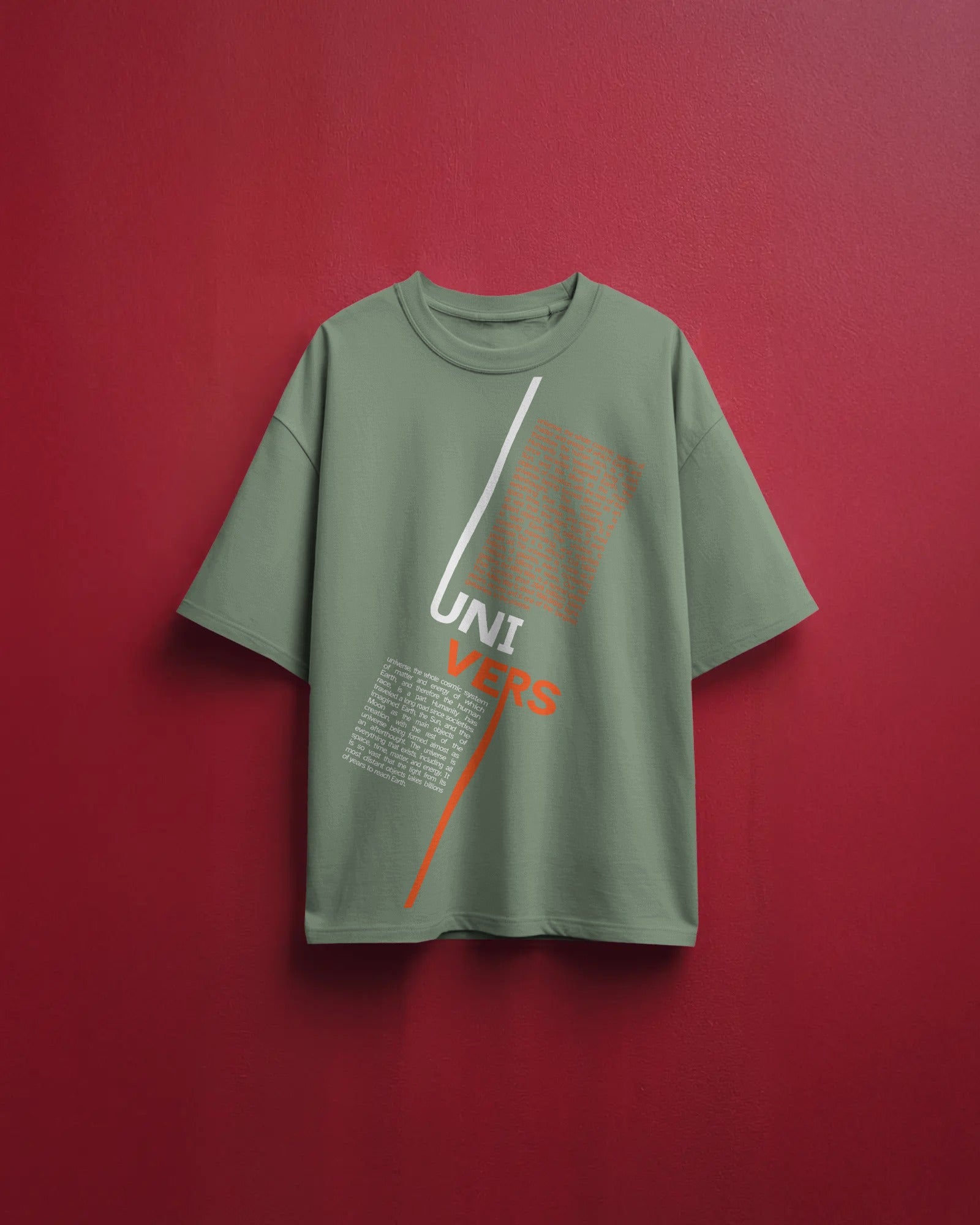 Men's Black "Universe" Typographic Oversized T-shirt