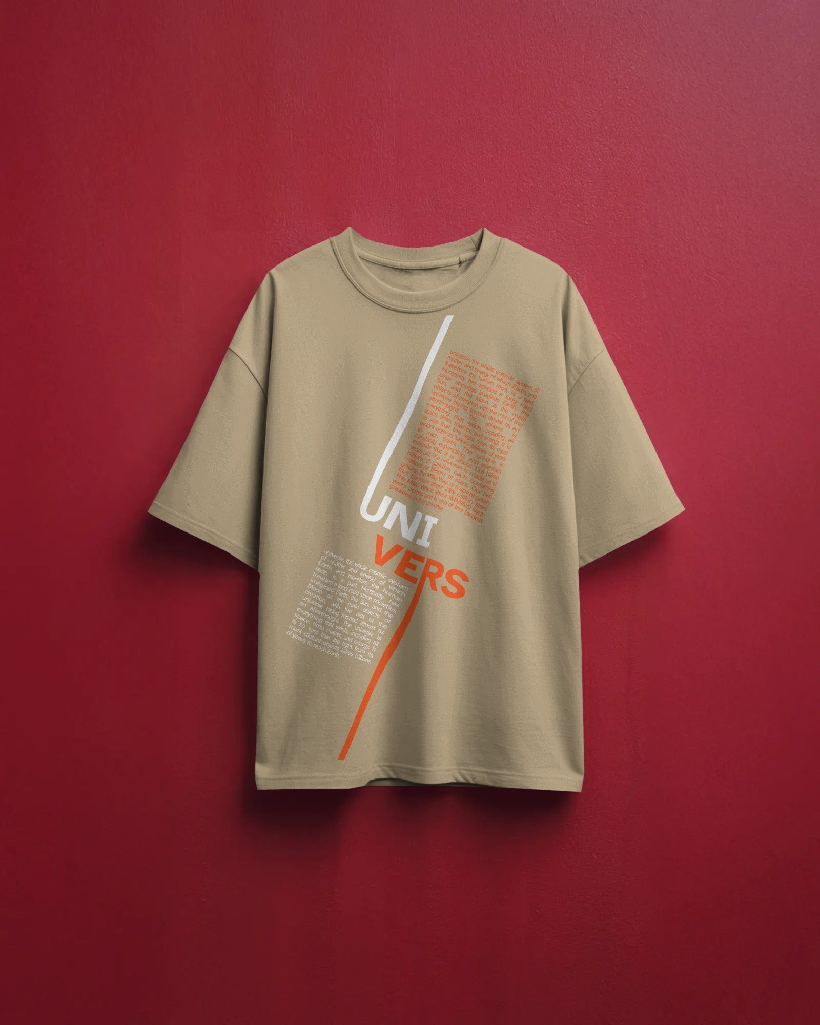 Men's Black "Universe" Typographic Oversized T-shirt